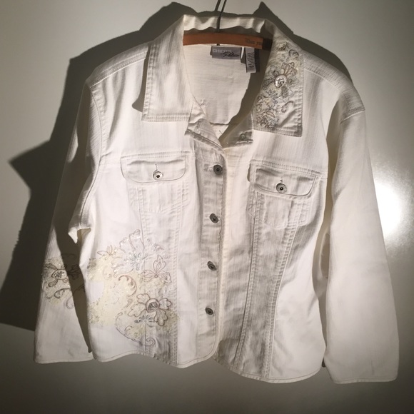 chicos white jean jacket